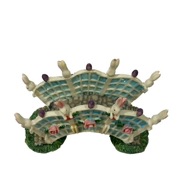 Vintage Bunny Rabbit Bridge Miniature - Picture 5 of 6